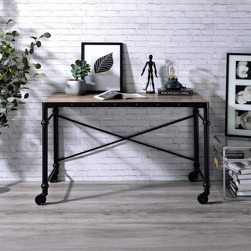 Oklarth - Writing Desk - Rustic Oak & Black - R&R Furniture Gallery (Fountain Valley, CA)