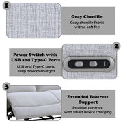 Eastre - Power Motion Sofa With USB Port - Beige Chenille - R&R Furniture Gallery (Fountain Valley, CA)