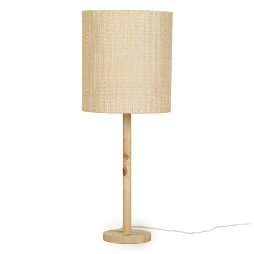Lamia - Burl and Raffia Designer Table Lamp - Natural - R&R Furniture Gallery (Fountain Valley, CA)