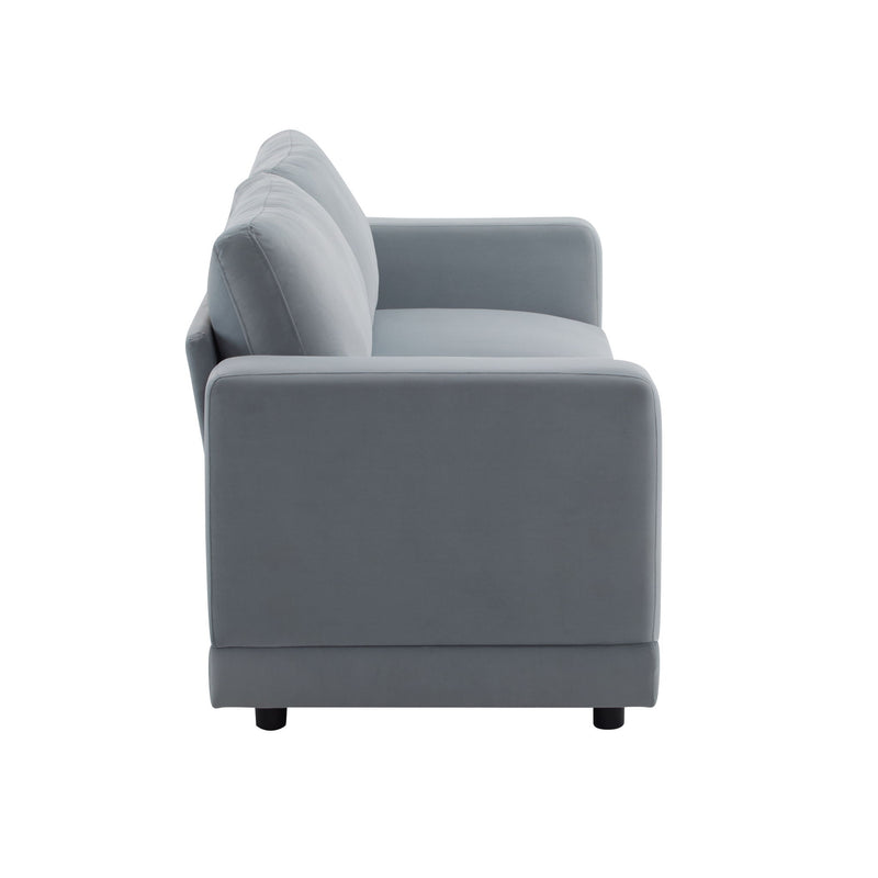 Modern Square Arm Sofa With Soft Fabric Upholstery, Deep Cushions - R&R Furniture Gallery (Fountain Valley, CA)