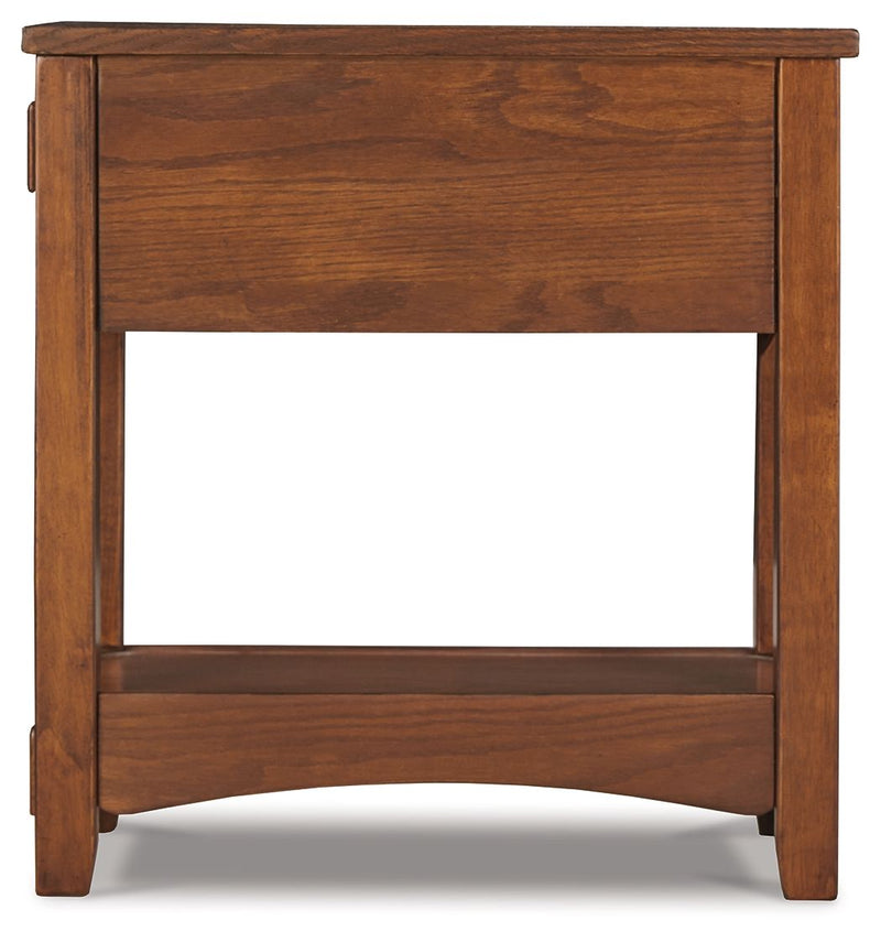 Breegin - Chair Side End Table - 1 Drawer - Brown - R&R Furniture Gallery (Fountain Valley, CA)