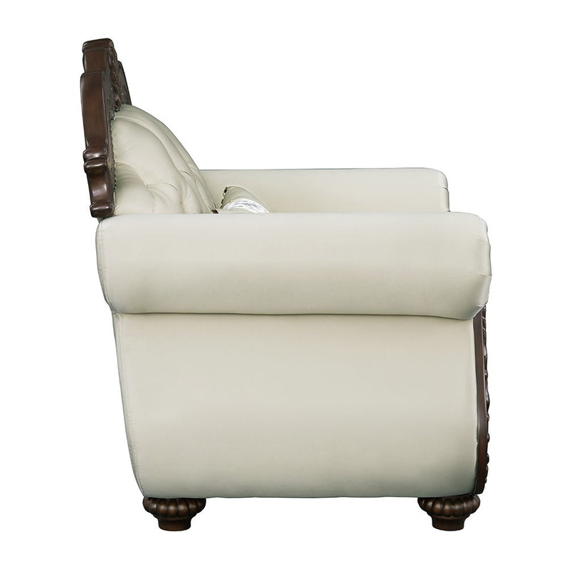 Pierce - Chair With Pillow - Beige Fabric & Cherry - R&R Furniture Gallery (Fountain Valley, CA)