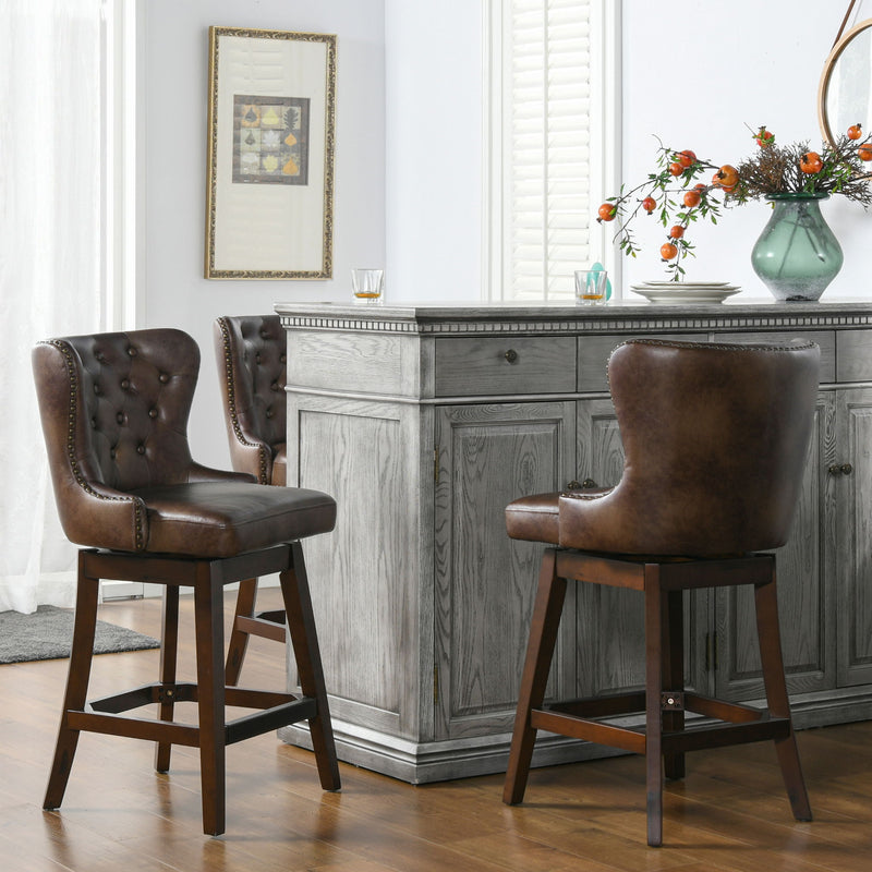 Holmes - Tufted High Back 360 Swivel Counter Height Barstool - R&R Furniture Gallery (Fountain Valley, CA)