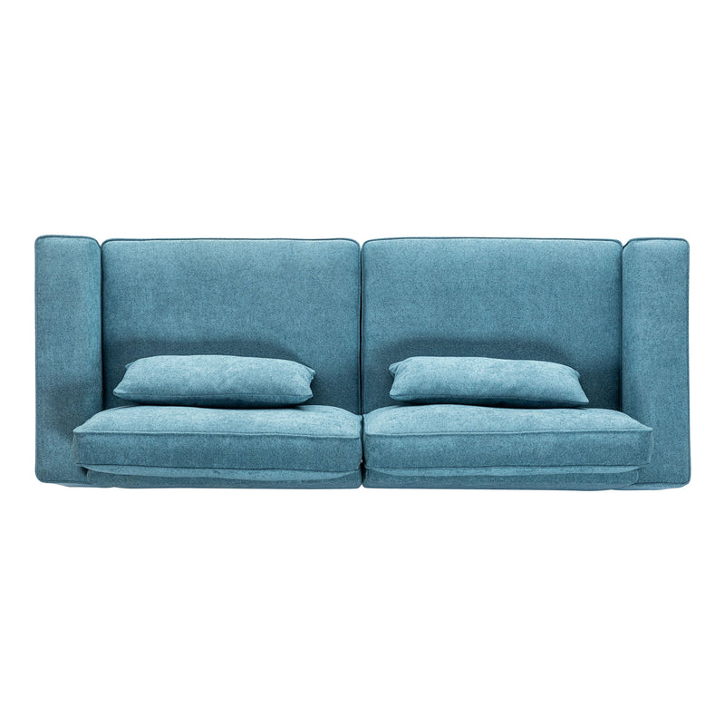Modern Fabric Sofa With Cushions, Sleek Arm Design - R&R Furniture Gallery (Fountain Valley, CA)