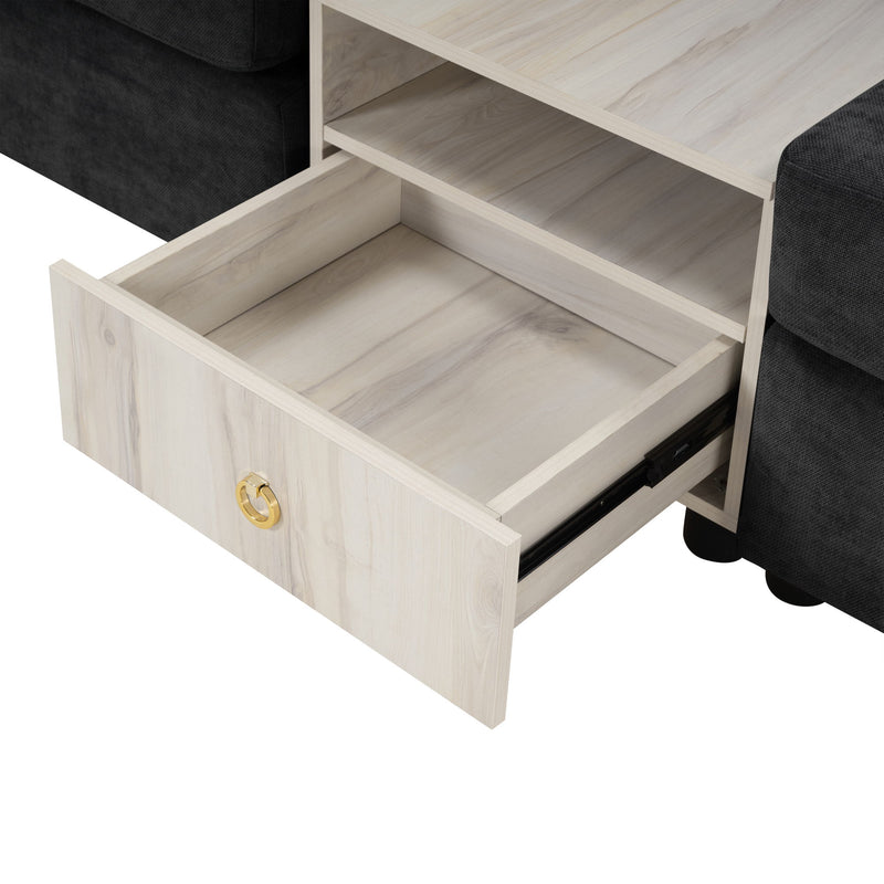 Modular Sofa Couch With Storage Armrest And Center Console - R&R Furniture Gallery (Fountain Valley, CA)