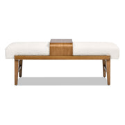 Billie - Modern Telephone Bench With Sliding Shelf - Ivory White - R&R Furniture Gallery (Fountain Valley, CA)
