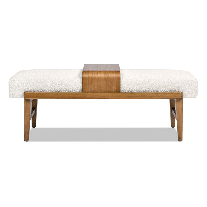 Billie - Modern Telephone Bench With Sliding Shelf - Ivory White - R&R Furniture Gallery (Fountain Valley, CA)