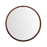 Hausen - Mid-Century Modern Round Accent Wall Mirror - Brown Walnut - R&R Furniture Gallery (Fountain Valley, CA)