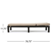 Puerta - Chaise Lounge Frame Cushion Outdoor Wicker Iron - Beige / Dark Brown - R&R Furniture Gallery (Fountain Valley, CA)