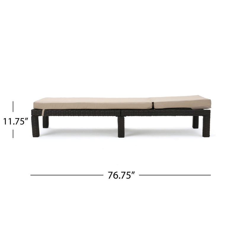 Puerta - Chaise Lounge Frame Cushion Outdoor Wicker Iron - Beige / Dark Brown - R&R Furniture Gallery (Fountain Valley, CA)