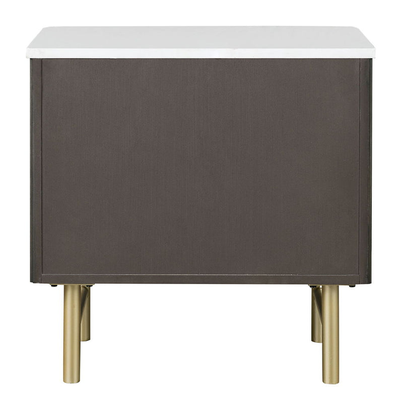 Clayten - Nightstand - Marble Top & Espresso - R&R Furniture Gallery (Fountain Valley, CA)