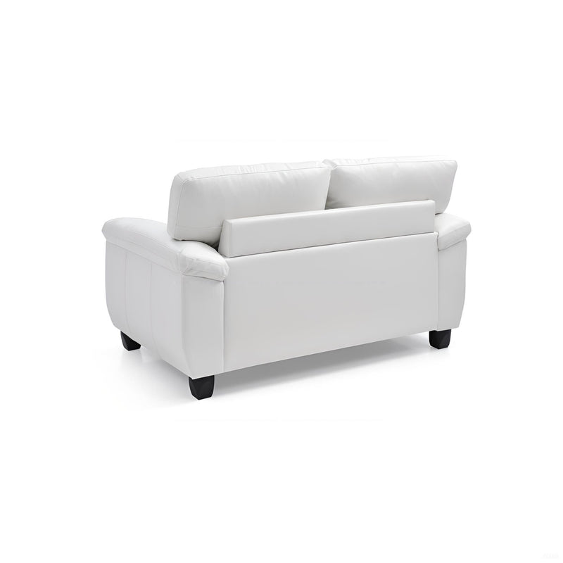 Glory Furniture Gallant stationary loveseat with plush fabric and cushioned backrest, perfect for cozy living room seating.
