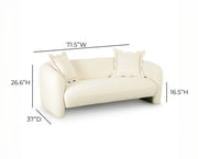 Lou - Performance Velvet Loveseat - Cream - R&R Furniture Gallery (Fountain Valley, CA)