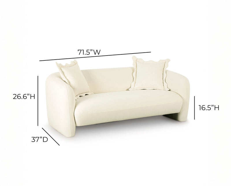 Lou - Performance Velvet Loveseat - Cream - R&R Furniture Gallery (Fountain Valley, CA)