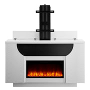 Aurora - Fireplace TV Lift With Adjustable Temperature And LED Colors - White - R&R Furniture Gallery (Fountain Valley, CA)