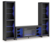 Cayberry - 3-Piece Entertainment Center With Electric Fireplace - Black - R&R Furniture Gallery (Fountain Valley, CA)