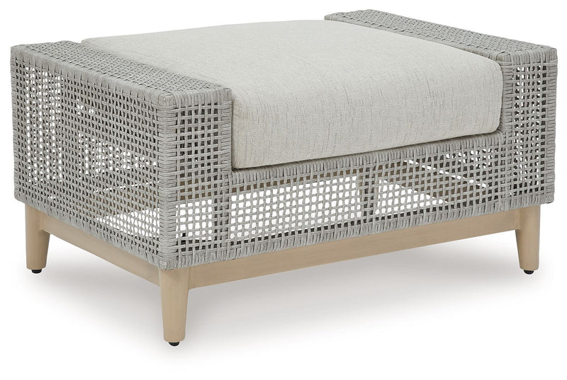 Seton Creek - Ottoman With Cushion - Gray - R&R Furniture Gallery (Fountain Valley, CA)