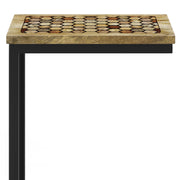 Simpli-Home Davisville C Side Table in natural wood finish, compact chair side table with clean design and sturdy construction.