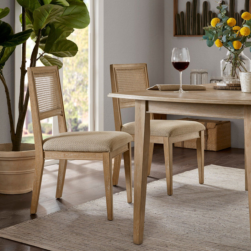Modern Armless Dining Chair With Cane Back (Set of 2) - R&R Furniture Gallery (Fountain Valley, CA)