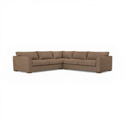 Classic Home Bryson 3-piece ElPaso sectional sofa, stationary sectional with plush cushions and modern design, in a living room setting.