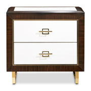 Belmont Place - Nightstand - White / Dark Brown - R&R Furniture Gallery (Fountain Valley, CA)