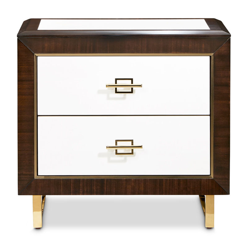 Belmont Place - Nightstand - White / Dark Brown - R&R Furniture Gallery (Fountain Valley, CA)