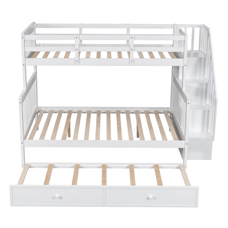Bunk Bed With Twin Size Trundle, Storage And Guard Rail For Bedroom - R&R Furniture Gallery (Fountain Valley, CA)