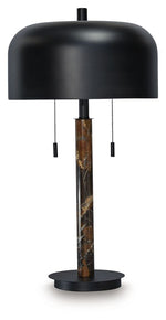 Alanbert - Metal Table Lamp - Brown / Black - R&R Furniture Gallery (Fountain Valley, CA)