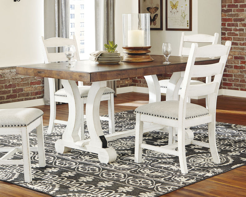 Valebeck - Rectangular Dining Room Table - White / Brown - R&R Furniture Gallery (Fountain Valley, CA)