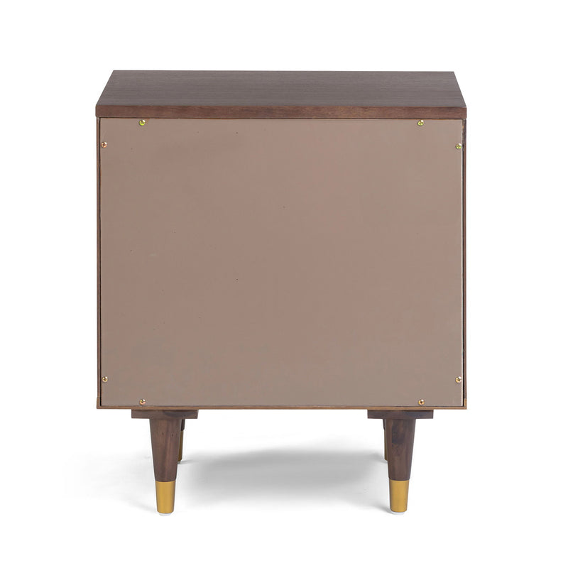 TOV Furniture Sierra accent nightstand with a modern design, featuring a sleek wood finish and minimalist style for bedroom decor.