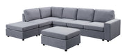Cassia - 7 Seat Reversible Modular Sectional Sofa With Ottoman - R&R Furniture Gallery (Fountain Valley, CA)