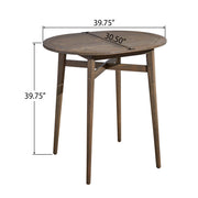 Outdoor acacia wood bar table with slat top, stylish and sturdy Noble House bar table for outdoor entertaining.