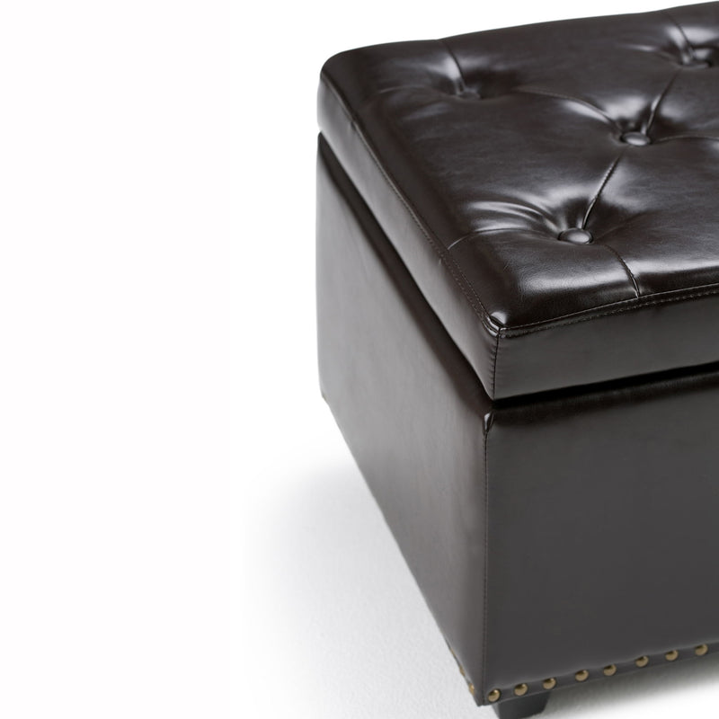 Hamilton - Storage Ottoman - Coffee Brown - R&R Furniture Gallery (Fountain Valley, CA)