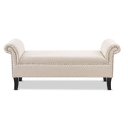 Kathy - Roll Arm Entryway Accent Bench - Sky Neutral Beige - R&R Furniture Gallery (Fountain Valley, CA)