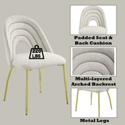 Fadri - Side Chair (Set of 2) - Teddy Sherpa & Mirrored Gold - R&R Furniture Gallery (Fountain Valley, CA)
