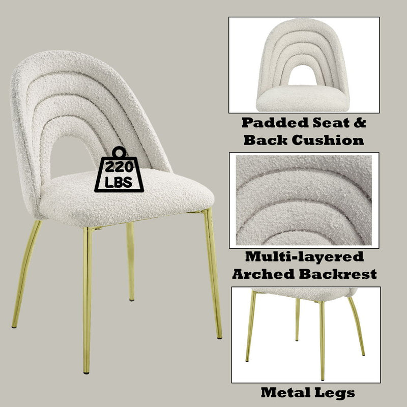Fadri - Side Chair (Set of 2) - Teddy Sherpa & Mirrored Gold - R&R Furniture Gallery (Fountain Valley, CA)