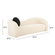 Leonie beige faux shearling stationary sofa by TOV Furniture with plush cushions and modern design.