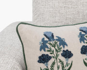 Transcendence - 14" x 26" NV Belcourt Floral Pillow - Floral Natural / Blue - R&R Furniture Gallery (Fountain Valley, CA)