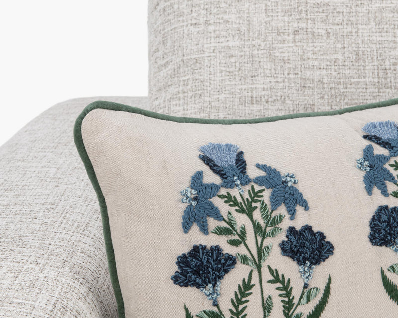 Transcendence - 14" x 26" NV Belcourt Floral Pillow - Floral Natural / Blue - R&R Furniture Gallery (Fountain Valley, CA)
