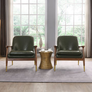 Mid - Century Accent Chair With Cushioned Seat, Brass Tipped Legs - R&R Furniture Gallery (Fountain Valley, CA)