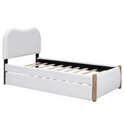 Upholstered Platform Bed With Wood Supporting Feet And Trundle - R&R Furniture Gallery (Fountain Valley, CA)
