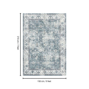 Toucan - 5' X 7' Washable Non - Slip Area Rug, Elegant Design - Silver - R&R Furniture Gallery (Fountain Valley, CA)