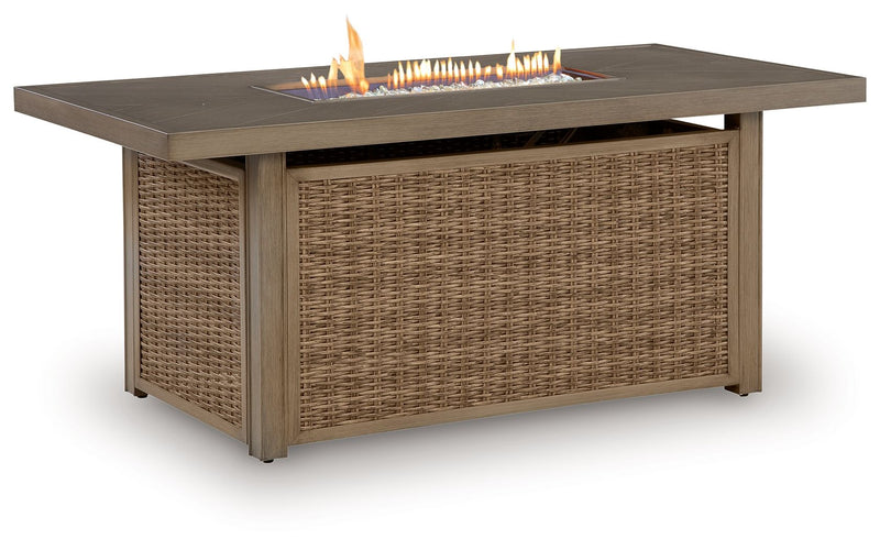 Laguna Heights - Rectangular Fire Pit Table - Beige - R&R Furniture Gallery (Fountain Valley, CA)