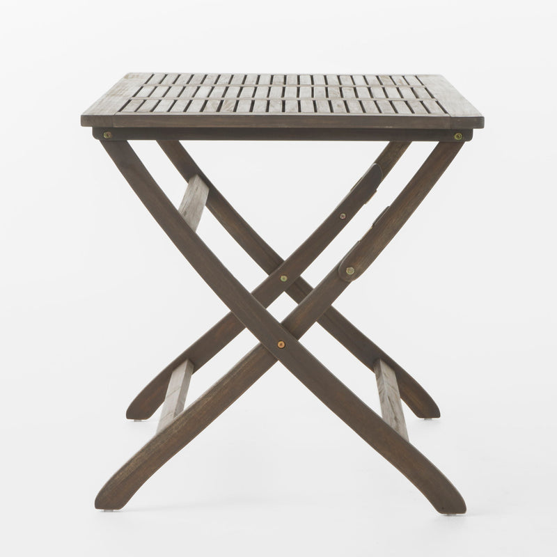 Blissique - Outdoor Foldable Wood Dining Table With Slat Design - R&R Furniture Gallery (Fountain Valley, CA)