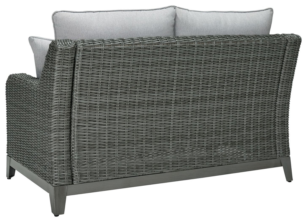 Elite Park - Loveseat w/Cushion - Gray - R&R Furniture Gallery (Fountain Valley, CA)