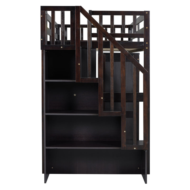 Loft Bed With Stairs, Bookshelf, Drawers, Desk & Wardrobe, Space Saving Multifunctional Furniture - R&R Furniture Gallery (Fountain Valley, CA)