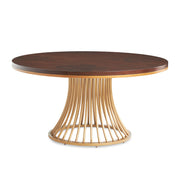 Camellia Field - Round Dining Table - Dark Brown / Gold - R&R Furniture Gallery (Fountain Valley, CA)