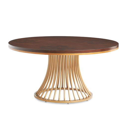Camellia Field - Round Dining Table - Dark Brown / Gold - R&R Furniture Gallery (Fountain Valley, CA)