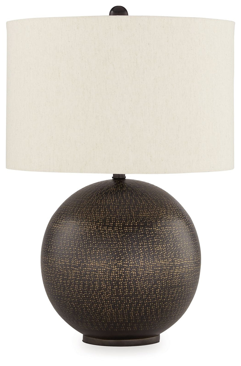 Hambell - Metal Table Lamp - Black / Gold Finish - R&R Furniture Gallery (Fountain Valley, CA)