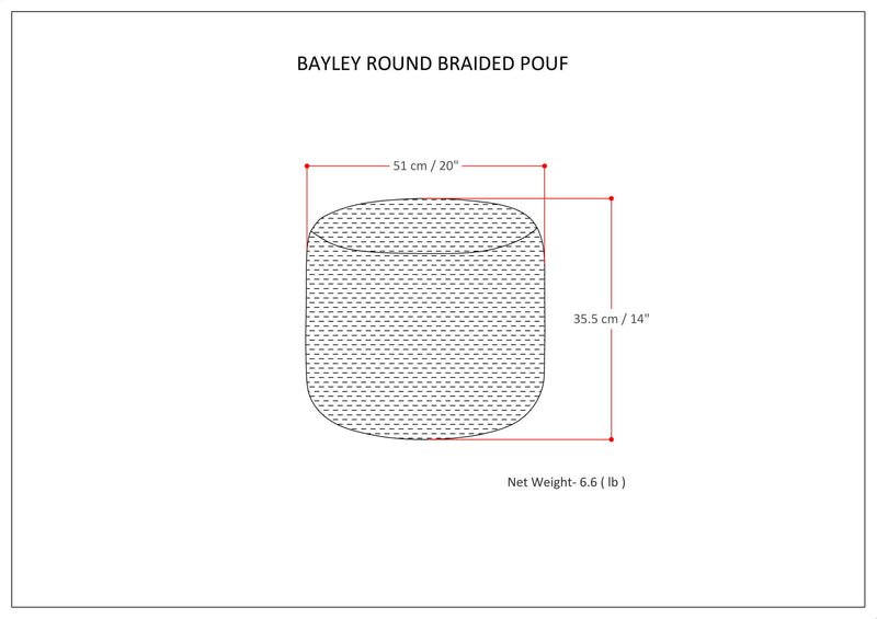 Bayley - Versatile Round Braided Pouf - R&R Furniture Gallery (Fountain Valley, CA)